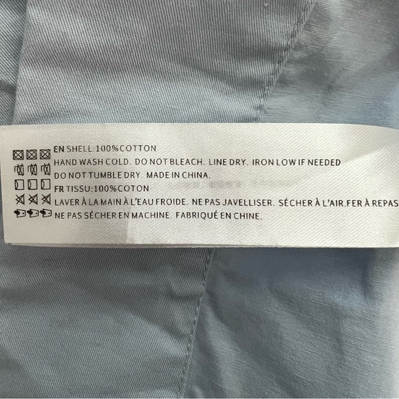 En Saison Poplin Tiered Brielle Midi Dress Light Blue Cottagecore Romantic Med - Picture 13 of 13